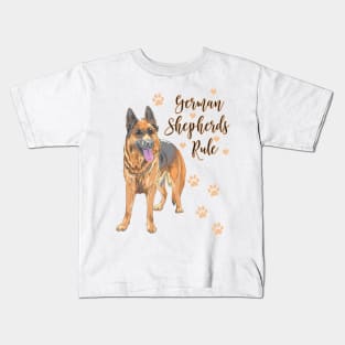 German Shepherds Rule! Especially for GSD owners! Kids T-Shirt